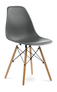 Eames Style DSW Chair - Dark Grey & Beech Legs
