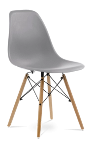 Eames Style DSW Chair - Mid Grey & Beech Legs