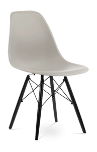 Eames Style DSW Chair - Beige & Black Legs