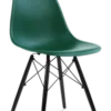 Eames Style DSW Chair - Forest Green & Black Legs