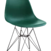 Eames Style DSR Chair - Forest Green & Black Legs