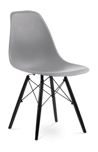 Eames Style DSW Chair - Mid Grey & Black Legs