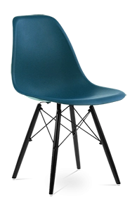 Eames Style DSW Chair - Ocean & Black Legs