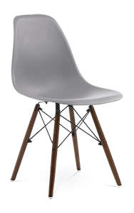 Eames Style DSW Chair - Mid Grey & Walnut Legs