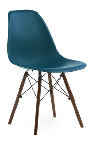 Eames Style DSW Chair - Ocean & Walnut Legs