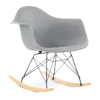 Eames Style RAR Rocking Chair - Mid Grey, Black Legs & Beech Runners