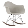 Eames Style RAR Rocking Chair - Beige, Black Legs & Walnut Runners