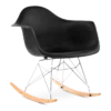 Eames Style RAR Rocking Chair - Black, Chrome Legs & Beech Runners