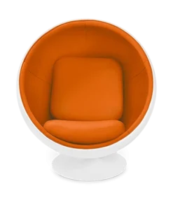 Aarnio Style Ball Chair - Orange Wool