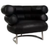 Gray Style Bibendum Chair - Black Leather