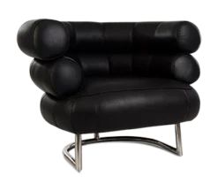 Gray Style Bibendum Chair - Black Leather
