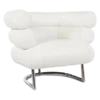 Gray Style Bibendum Chair - White Leather