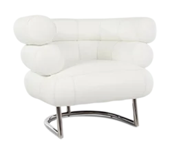 Gray Style Bibendum Chair - White Leather