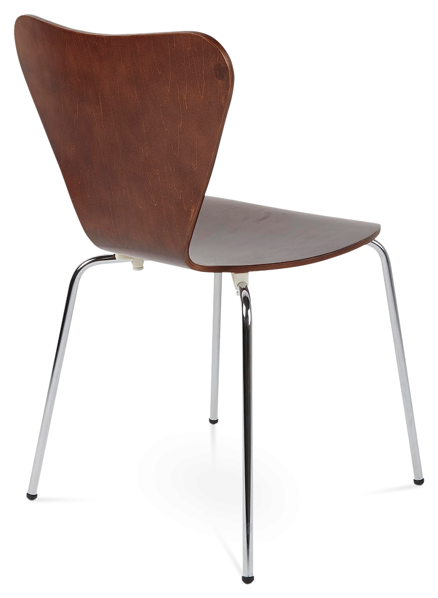 Designer Moulded Plywood Dining Chair - Walnut - Image 2