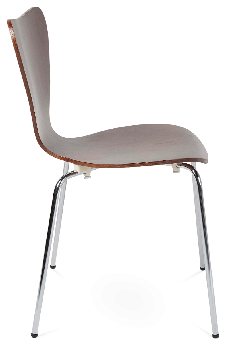 Designer Moulded Plywood Dining Chair - Walnut - Image 4