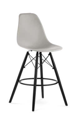 Eames Style Eiffel Bar Stool - Beige & Black Legs