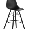 Eames Style Eiffel Bar Stool - Black & Black Legs
