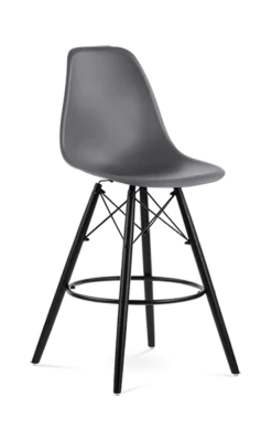 Eames Style Eiffel Bar Stool - Dark Grey & Black Legs