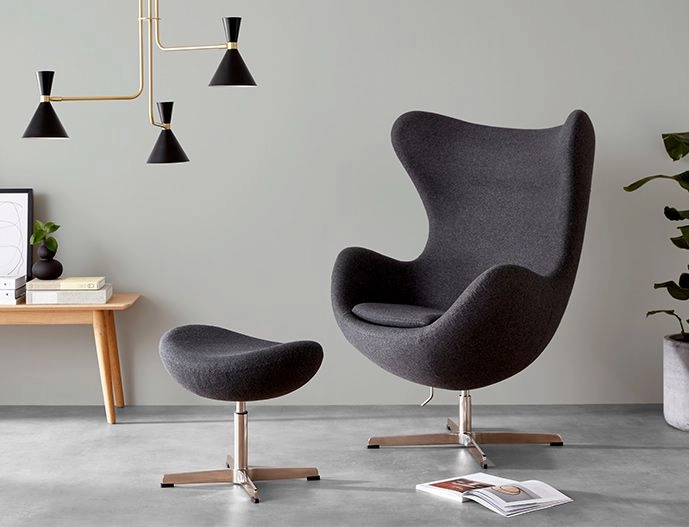 Wingback Curvaceous Armchair - Dark Grey Cashmere