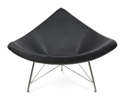 Nelson Style Coconut Chair - Black Leather