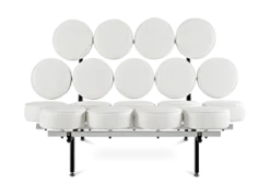 Nelson Style Marshmallow Sofa - White Leather