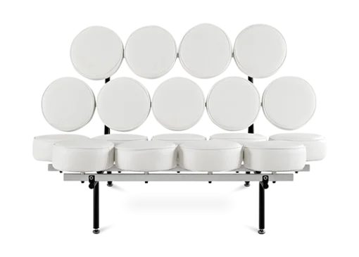 Designer Cloud Sofa - White Leather