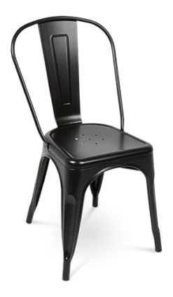 Pauchard Style Tolix Chair - Black Steel