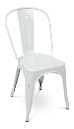 Pauchard Style Tolix Chair - White Steel