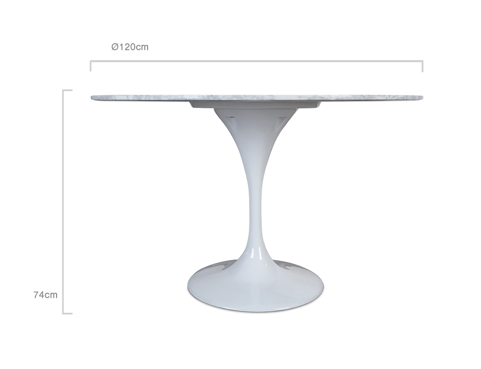 Saarinen Style 120cm Tulip Table - White - Image 4