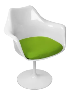 Saarinen Style Tulip Armchair - Green Cushion