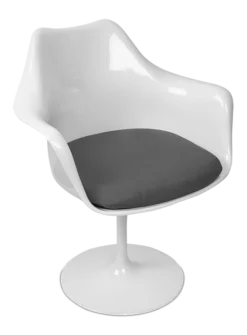 Saarinen Style Tulip Armchair - Grey Cushion