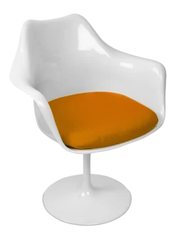 Saarinen Style Tulip Armchair - Orange Cushion