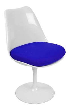 Saarinen Style Tulip Side Chair - Blue Cushion