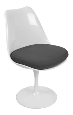 Saarinen Style Tulip Side Chair - Grey Cushion