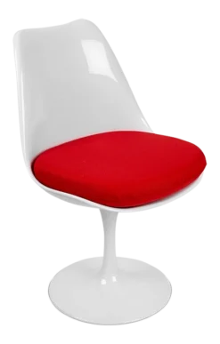 Saarinen Style Tulip Side Chair - Red Cushion