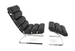 Sinus Style Lounge Chair - Black Leather