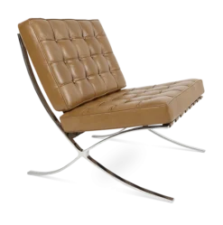 Van Der Rohe Style Barcelona Chair - Sand Leather