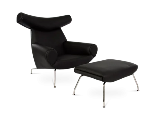 Wegner Style Ox Chair & Ottoman