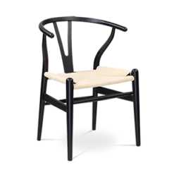 Wegner Style Wishbone Chair - Black Wood