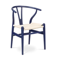 Wegner Style Wishbone Chair - Dark Blue Wood