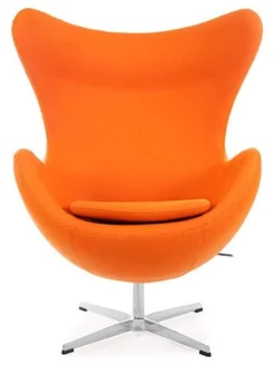 Wingback Curvaceous Armchair - Orange Cashmere