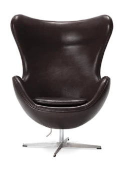 Wingback Curvaceous Armchair - Dark Brown Leather