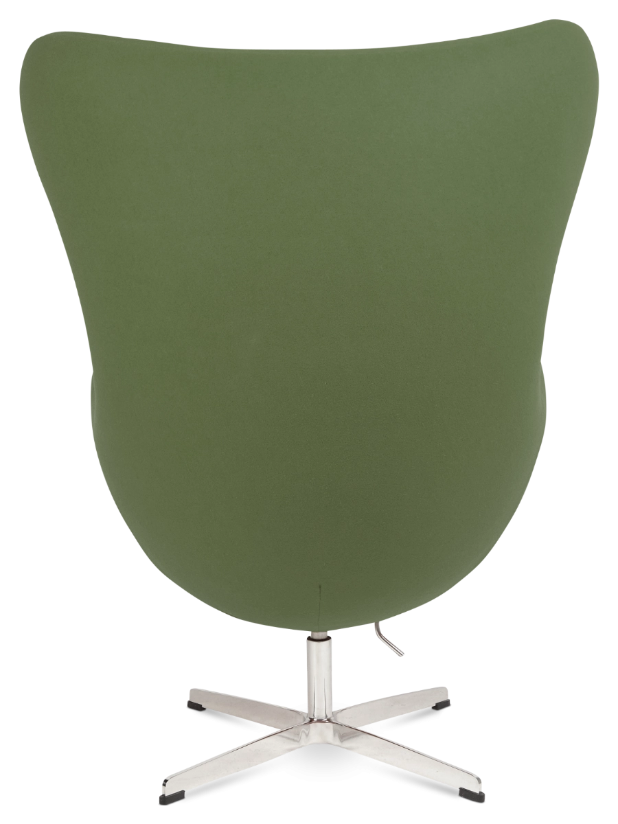 Wingback Curvaceous Armchair - Green Wool - Image 4