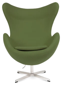 Wingback Curvaceous Armchair - Green Wool