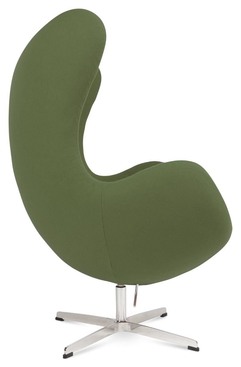Wingback Curvaceous Armchair - Green Wool - Image 3